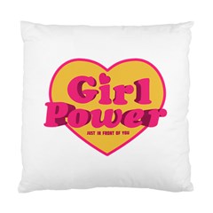 Girl Power Heart Shaped Typographic Design Quote Cushion Case (single Sided)  by dflcprints