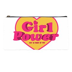 Girl Power Heart Shaped Typographic Design Quote Pencil Case by dflcprints