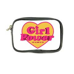 Girl Power Heart Shaped Typographic Design Quote Coin Purse by dflcprints