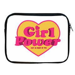 Girl Power Heart Shaped Typographic Design Quote Apple Ipad Zippered Sleeve