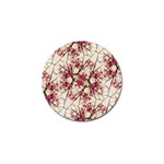 Red Deco Geometric Nature Collage Floral Motif Golf Ball Marker 10 Pack Front