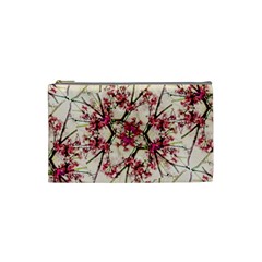 Red Deco Geometric Nature Collage Floral Motif Cosmetic Bag (small) by dflcprints