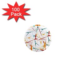 Colorful Splatter Abstract Shapes 1  Mini Button Magnet (100 Pack) by dflcprints