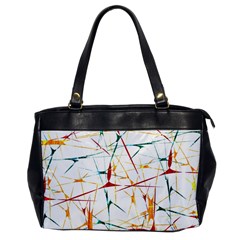 Colorful Splatter Abstract Shapes Oversize Office Handbag (one Side) by dflcprints