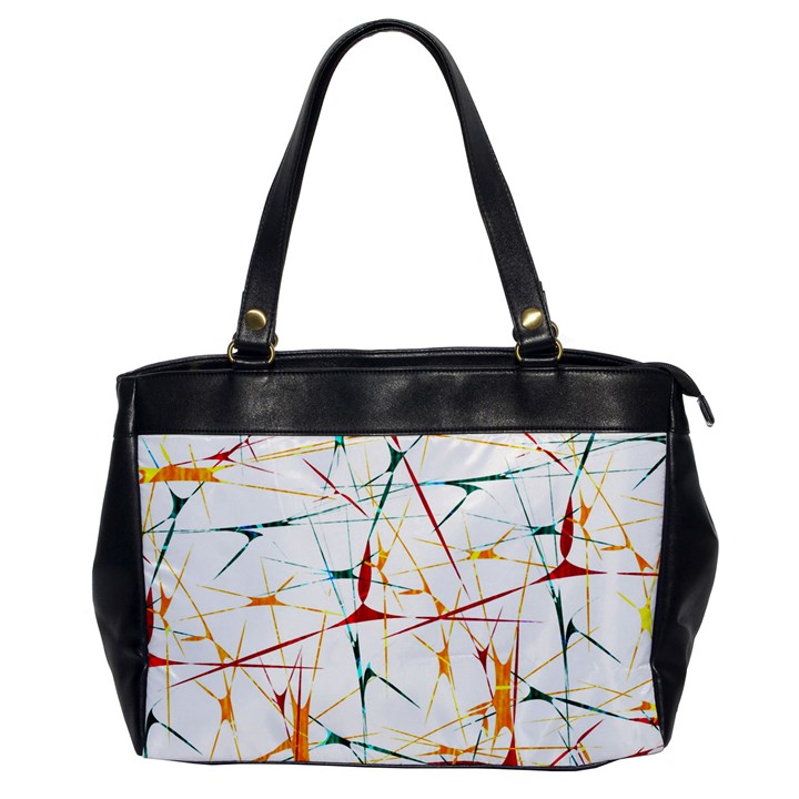 Colorful Splatter Abstract Shapes Oversize Office Handbag (One Side)