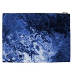 Blue Waves Abstract Art Cosmetic Bag (XXL) Back