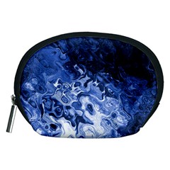 Blue Waves Abstract Art Accessory Pouch (medium)