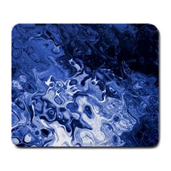 Blue Waves Abstract Art Large Mouse Pad (rectangle) by LokisStuffnMore