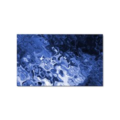 Blue Waves Abstract Art Sticker (rectangle)