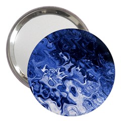 Blue Waves Abstract Art 3  Handbag Mirror