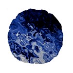 Blue Waves Abstract Art 15  Premium Round Cushion  Back