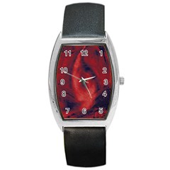 Blood Waterfall Tonneau Leather Watch by LokisStuffnMore