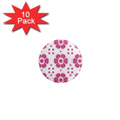 Sweety Pink Floral Pattern 1  Mini Button Magnet (10 Pack) by dflcprints