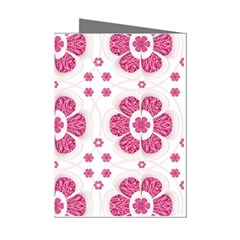 Sweety Pink Floral Pattern Mini Greeting Card (8 Pack) by dflcprints