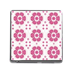 Sweety Pink Floral Pattern Memory Card Reader With Storage (square) by dflcprints