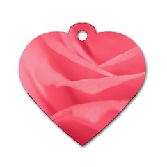 Pink Silk Effect  Dog Tag Heart (two Sided) by Colorfulart23