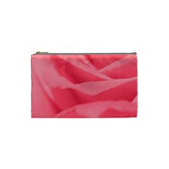 Pink Silk Effect  Cosmetic Bag (small) by Colorfulart23