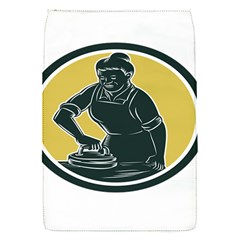 African American Woman Ironing Clothes Woodcut Removable Flap Cover (Small)