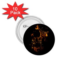 Skull Burning Digital Collage Illustration 1 75  Button (10 Pack) by dflcprints