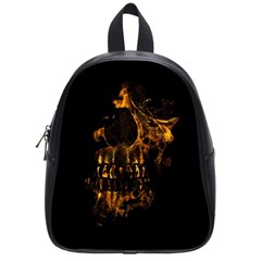Skull Burning Digital Collage Illustration School Bag (small) by dflcprints