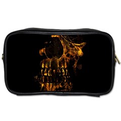 Skull Burning Digital Collage Illustration Travel Toiletry Bag (two Sides) by dflcprints