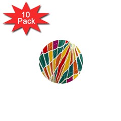 Multicolored Vibrations 1  Mini Button Magnet (10 Pack) by dflcprints