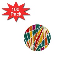 Multicolored Vibrations 1  Mini Button (100 Pack) by dflcprints