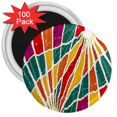 Multicolored Vibrations 3  Button Magnet (100 Pack) by dflcprints