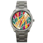 Multicolored Vibrations Sport Metal Watch Front