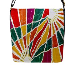 Multicolored Vibrations Flap Closure Messenger Bag (large) by dflcprints
