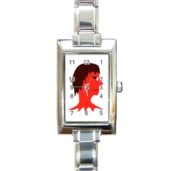 Monster With Men Head Illustration Rectangular Italian Charm Watch by dflcprints