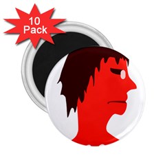 Monster With Men Head Illustration 2 25  Button Magnet (10 Pack)