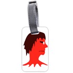 Monster with Men Head Illustration Luggage Tag (Two Sides) Back
