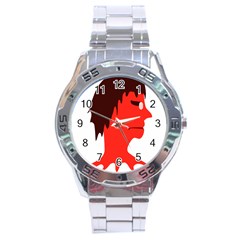 Monster With Men Head Illustration Stainless Steel Watch by dflcprints