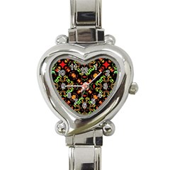 Intense Floral Refined Art Print Heart Italian Charm Watch  by dflcprints