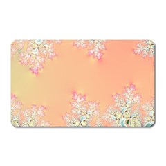 Peach Spring Frost On Flowers Fractal Magnet (rectangular) by Artist4God