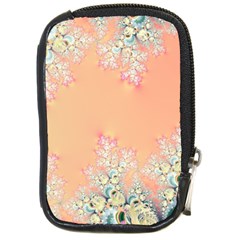 Peach Spring Frost On Flowers Fractal Compact Camera Leather Case by Artist4God