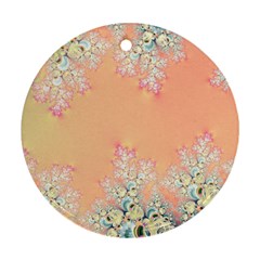 Peach Spring Frost On Flowers Fractal Round Ornament