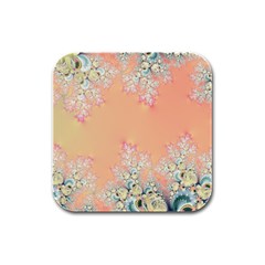 Peach Spring Frost On Flowers Fractal Drink Coasters 4 Pack (square)