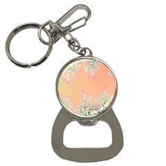 Peach Spring Frost On Flowers Fractal Bottle Opener Key Chain by Artist4God