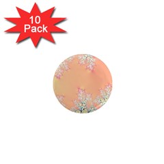 Peach Spring Frost On Flowers Fractal 1  Mini Button Magnet (10 Pack)