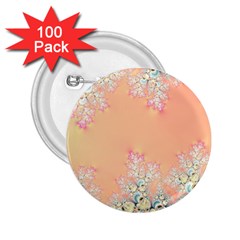 Peach Spring Frost On Flowers Fractal 2 25  Button (100 Pack) by Artist4God