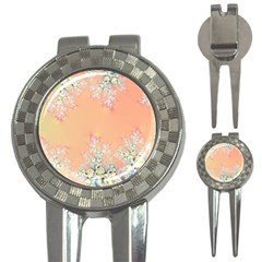 Peach Spring Frost On Flowers Fractal Golf Pitchfork & Ball Marker by Artist4God