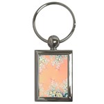 Peach Spring Frost On Flowers Fractal Key Chain (Rectangle) Front