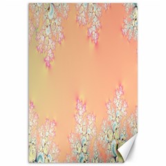 Peach Spring Frost On Flowers Fractal Canvas 12  X 18  (unframed) by Artist4God