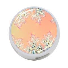 Peach Spring Frost On Flowers Fractal 4-port Usb Hub (one Side)