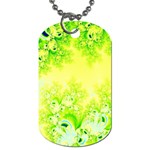 Sunny Spring Frost Fractal Dog Tag (Two-sided)  Front