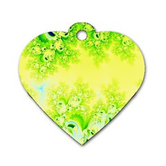 Sunny Spring Frost Fractal Dog Tag Heart (two Sided) by Artist4God