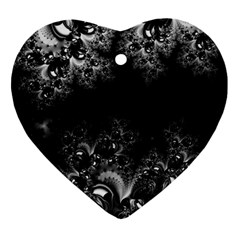 Midnight Frost Fractal Heart Ornament (two Sides) by Artist4God