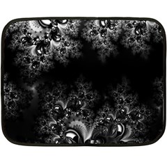 Midnight Frost Fractal Mini Fleece Blanket (two Sided)